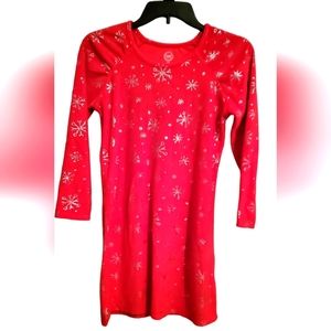 Wonder Nation, Red, Christmas girls pj's with silver sparkle‎ snowflakes. 10/12